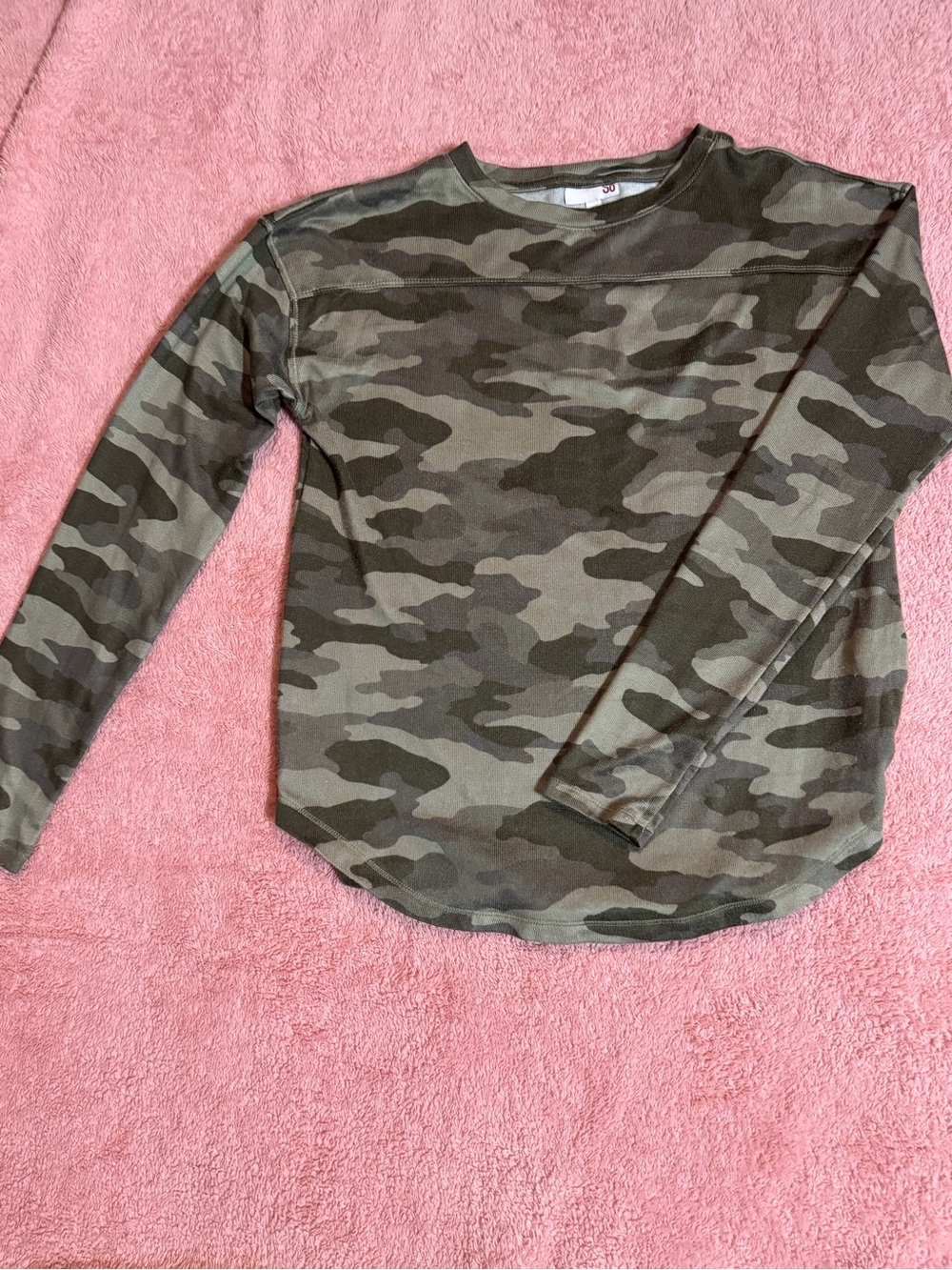 SO Juniors Long-Sleeve Camo Tee - Olive & Dark Green